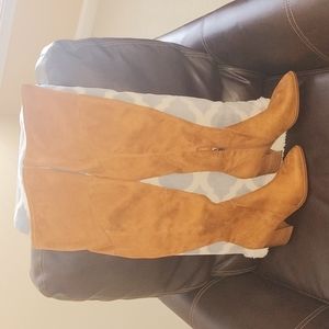 Marc Fisher LTD Cathie Pointed Toe Over the Knee Boots Sella Fabric Size 8